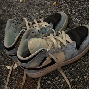 Light Blue and Black High-Top Men's Sneakers